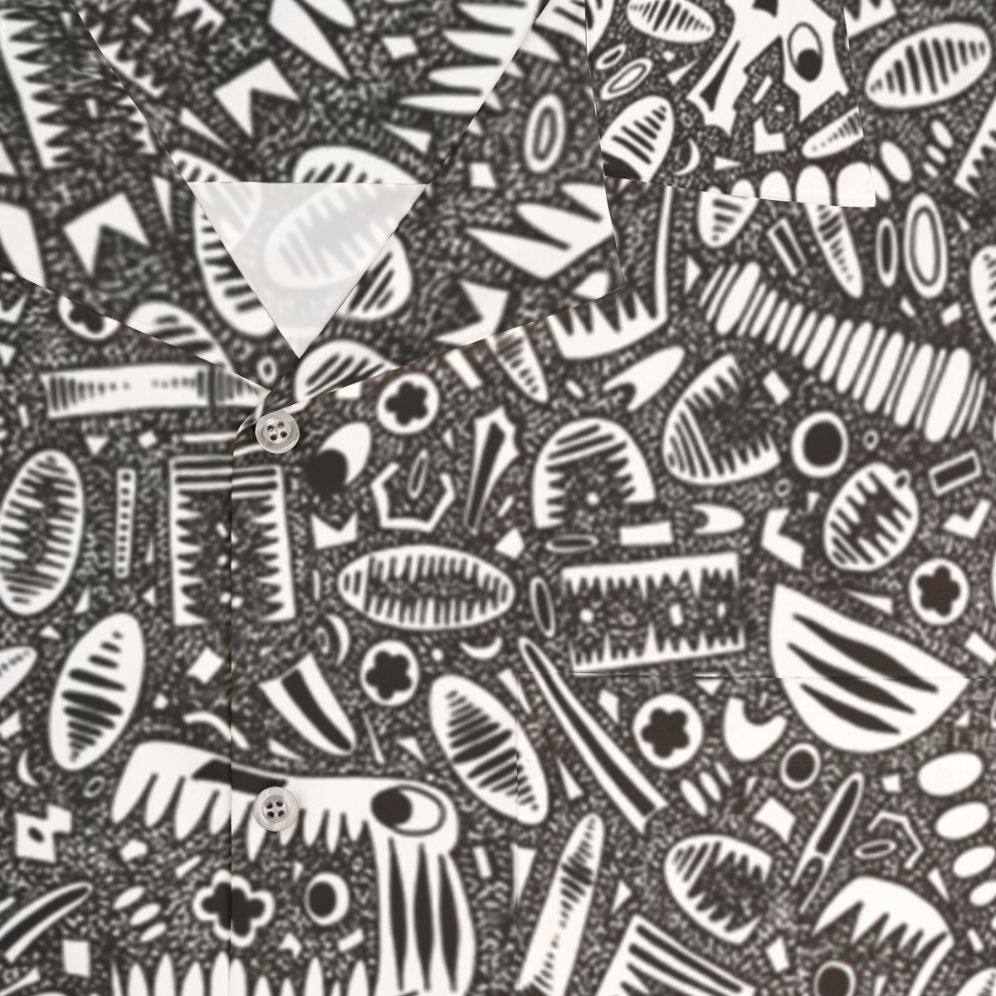 Crinoid fossil pattern Hawaiian shirt - Detail