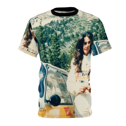 Michele Mouton inspired motorsports-themed t-shirt for automotive enthusiasts