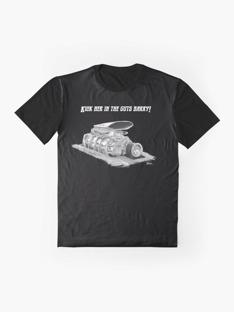 Mad Max Supercharger Graphic T-Shirt - Cars, Motorhead, Engines, Petrolhead, Mad Max, Road Warrior, Hot Rod, Supercharger, Mad Max, V8, Fury Road - Flat lay