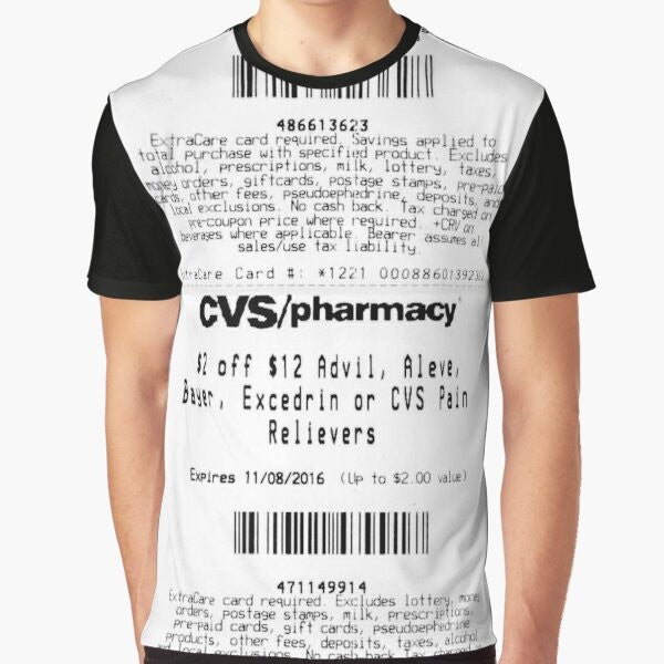 CVS Receipt Graphic Military T-Shirt