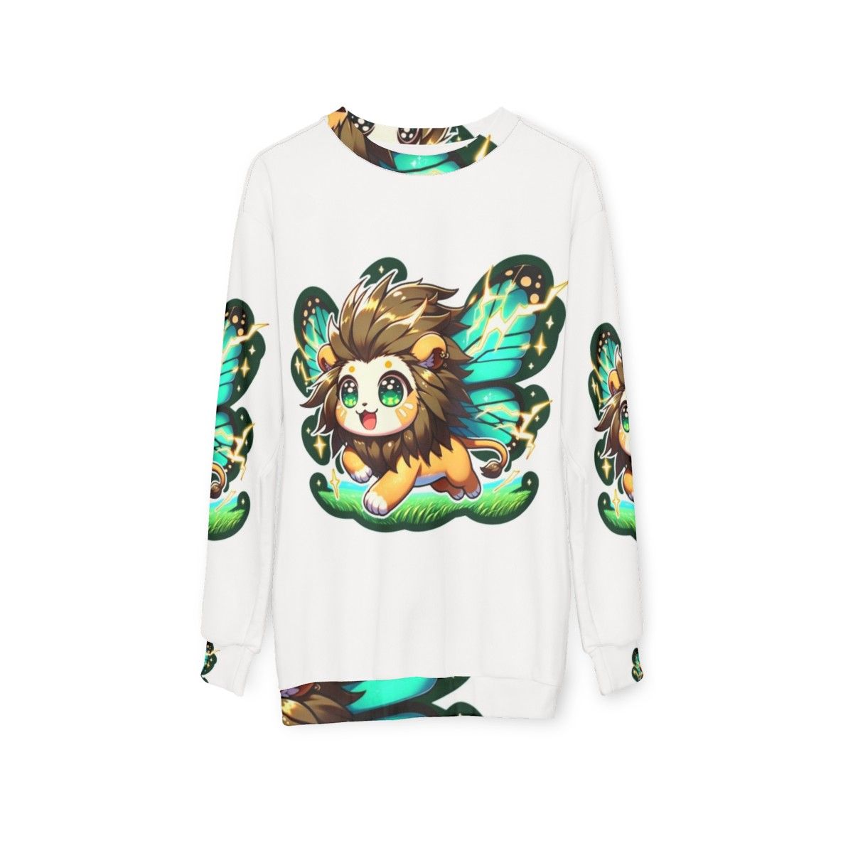 Legendary Electro Butterfly Lion Fantasy Sweatshirt - hanging