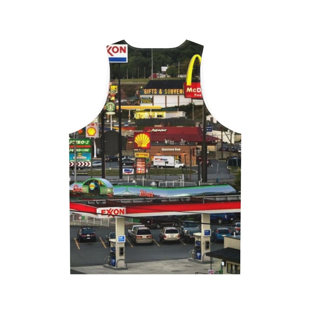 Vintage Truckstop in Breezewood, PA Unisex Tank Top - Back