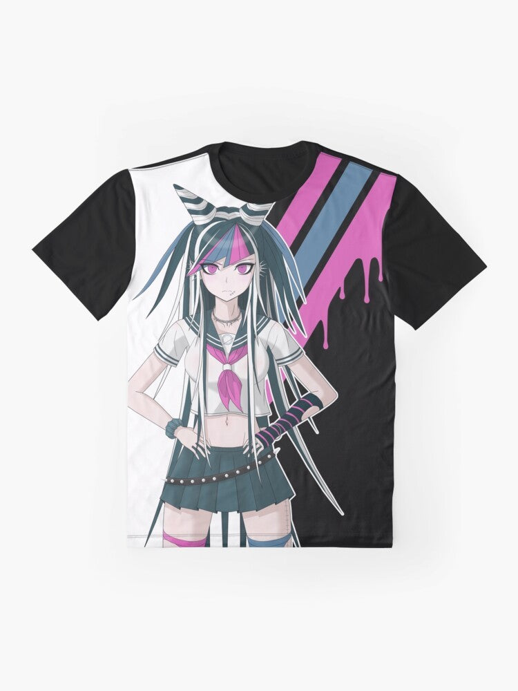 Danganronpa Mioda Ibuki anime girl graphic t-shirt - Flat lay