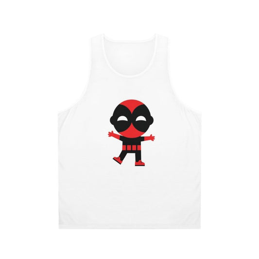 Cute baby superhero graphic on unisex superhero tank top