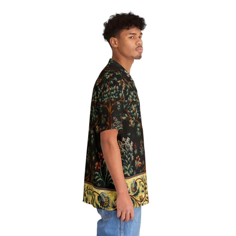 Tropical floral midnight Hawaiian shirt with mythical creatures - People Pight