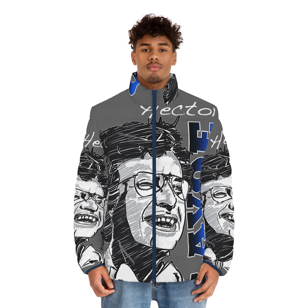 Hector Lavoe Salsa Singer Puffer Jacket - men front