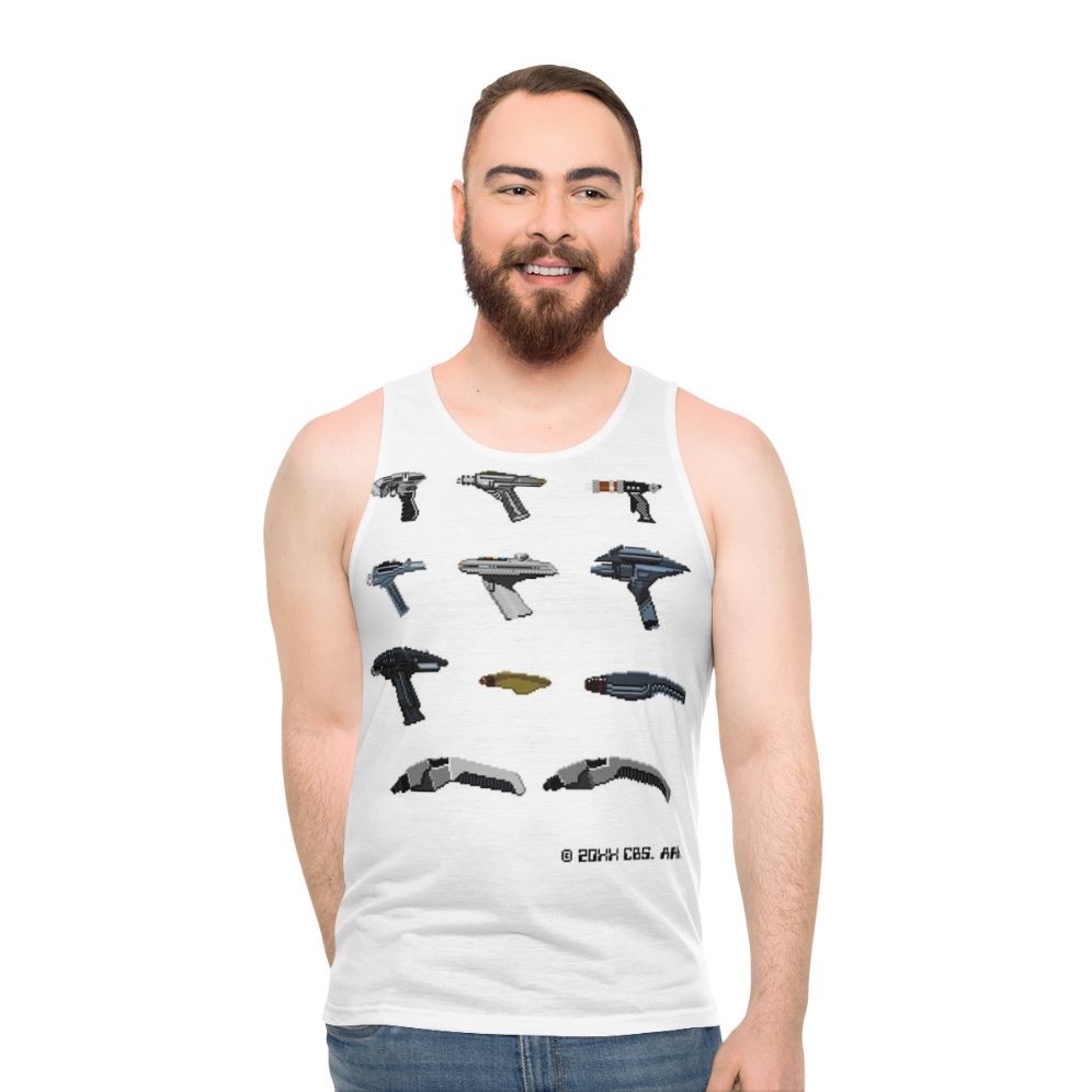 Pixel Star Trek Weapons Unisex Tank Top - men