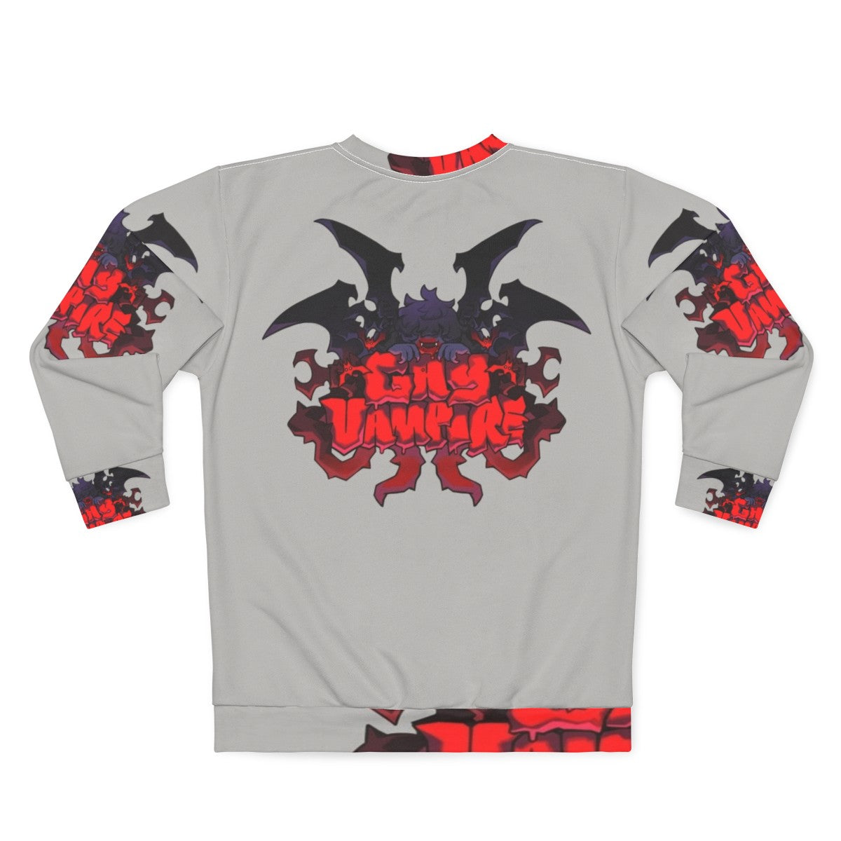 Spooky gay vampire sweatshirt with gothic design - Back