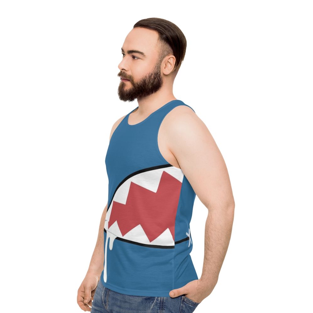 Anime virtual youtuber Hololive shark teeth design unisex tank top - men side