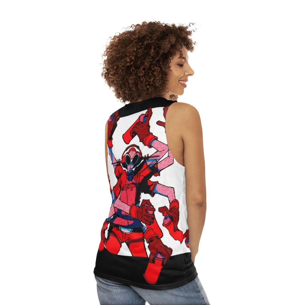 Unisex jet set radio inspired tank top - women back