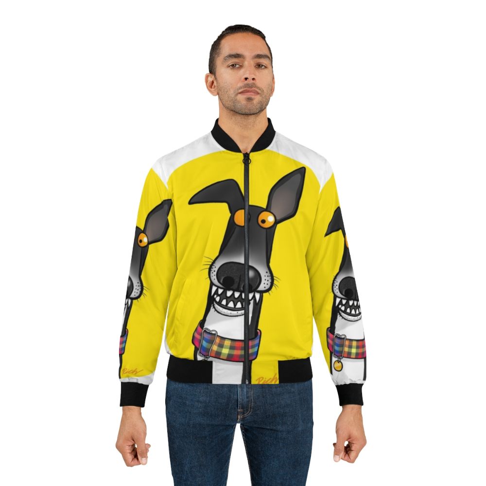 Teefs! Bomber Jacket for Dogs - Funny Pet Clothing with Cartoon Design - Lifestyle