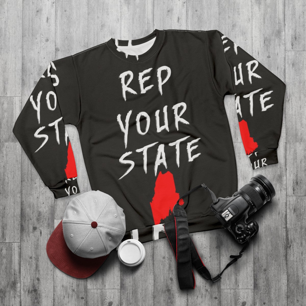 Maine State Sweatshirt - flat lay