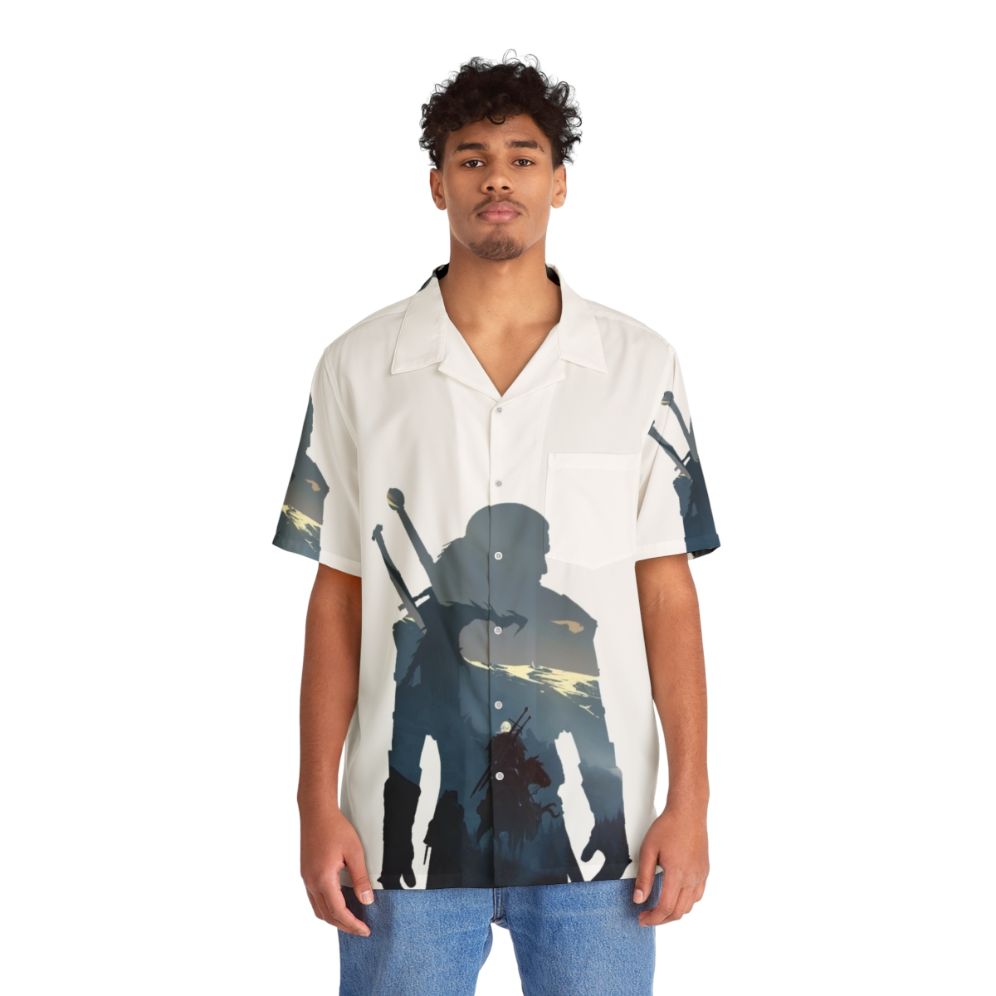 The Wild Hunt Hawaiian Shirt featuring Geralt, Triss, Yennefer, and Ciri - People Front