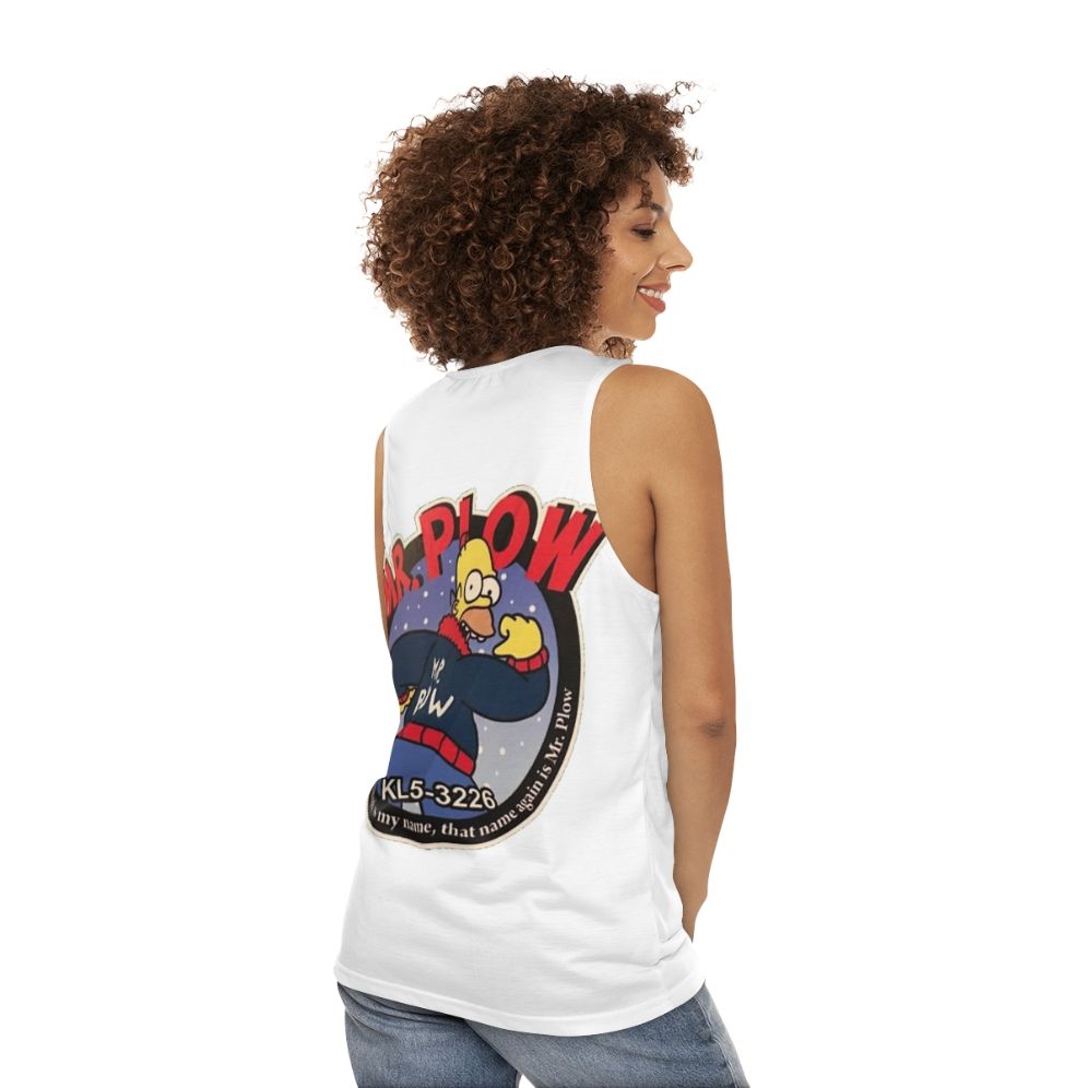 Retro snow plow unisex tank top - women back