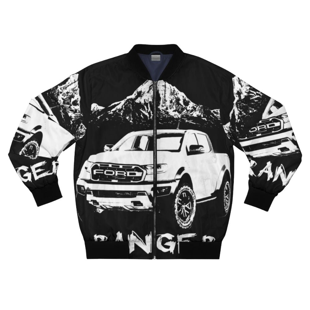 A rugged Ford Ranger inspired bomber jacket, perfect for outdoor adventures and 4WD enthusiasts.