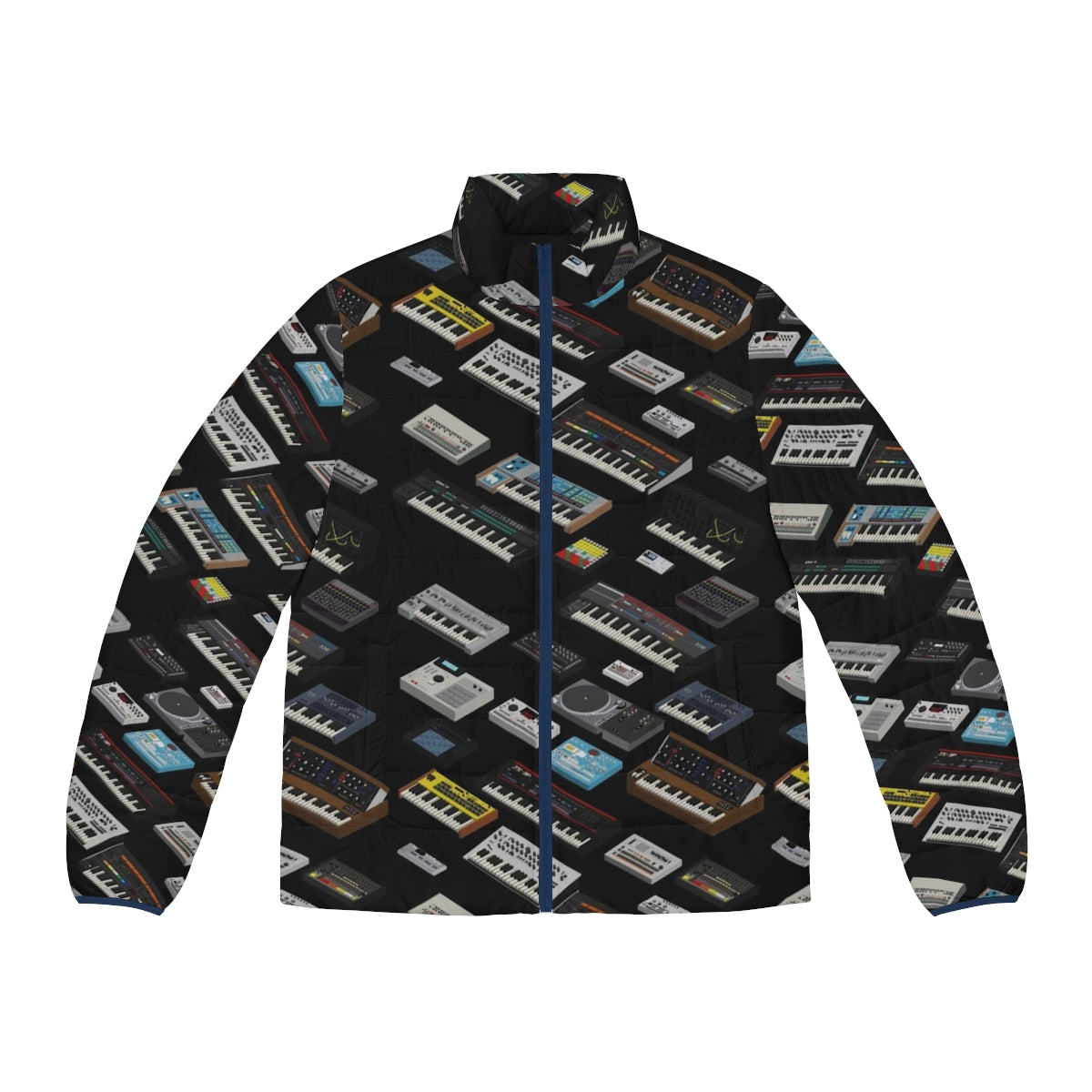 Puffer jacket with synthesizer and electronic music design