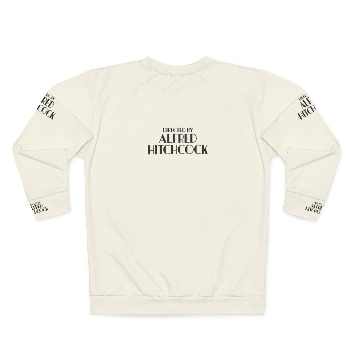 Alfred Hitchcock Sweatshirt featuring the renowned filmmaker's name and silhouette - Back