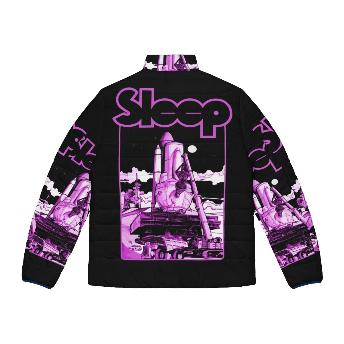 Stoner metal puffer jacket featuring the iconic Sleep band logo - Back