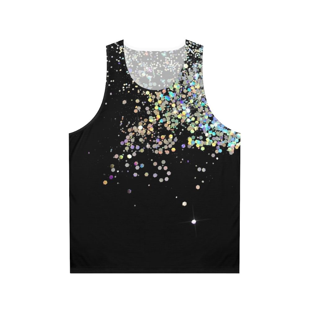 Holographic sparkle unisex black tank top