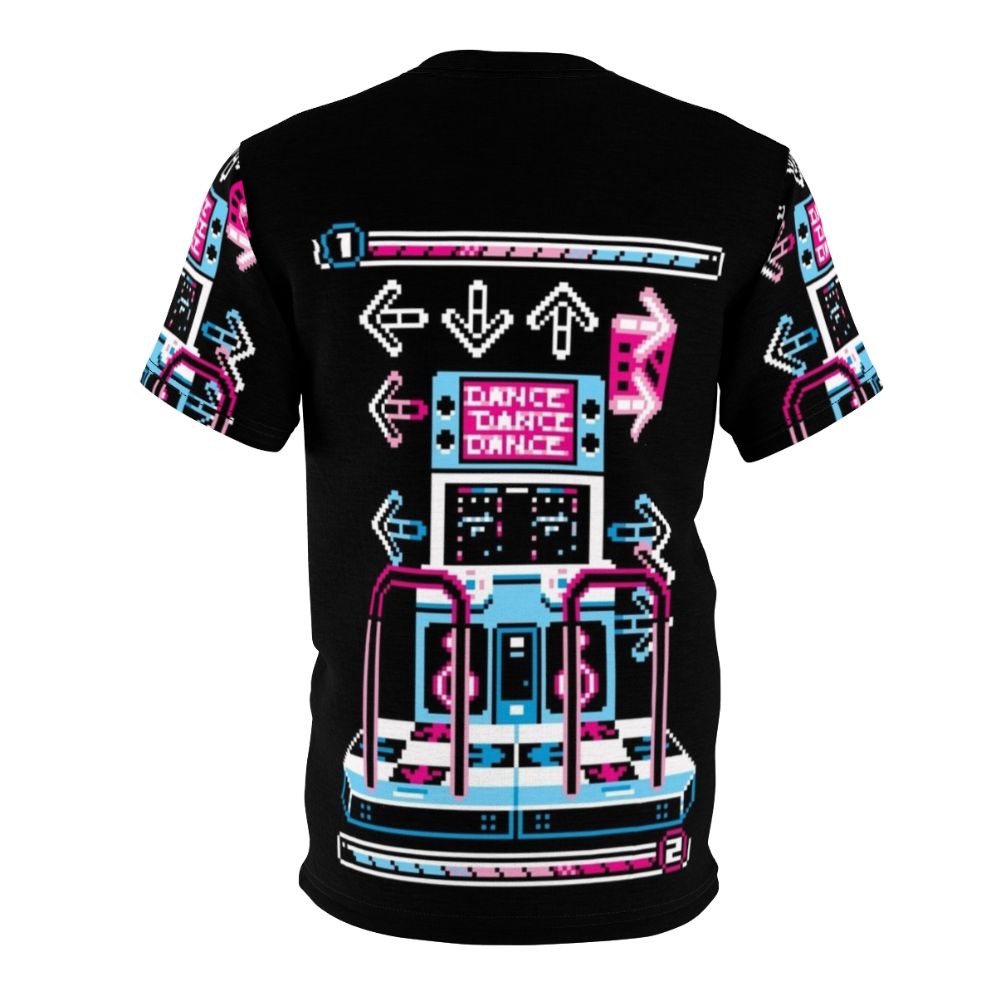 Retro dance arcade-style pixel art graphic on a t-shirt - Back