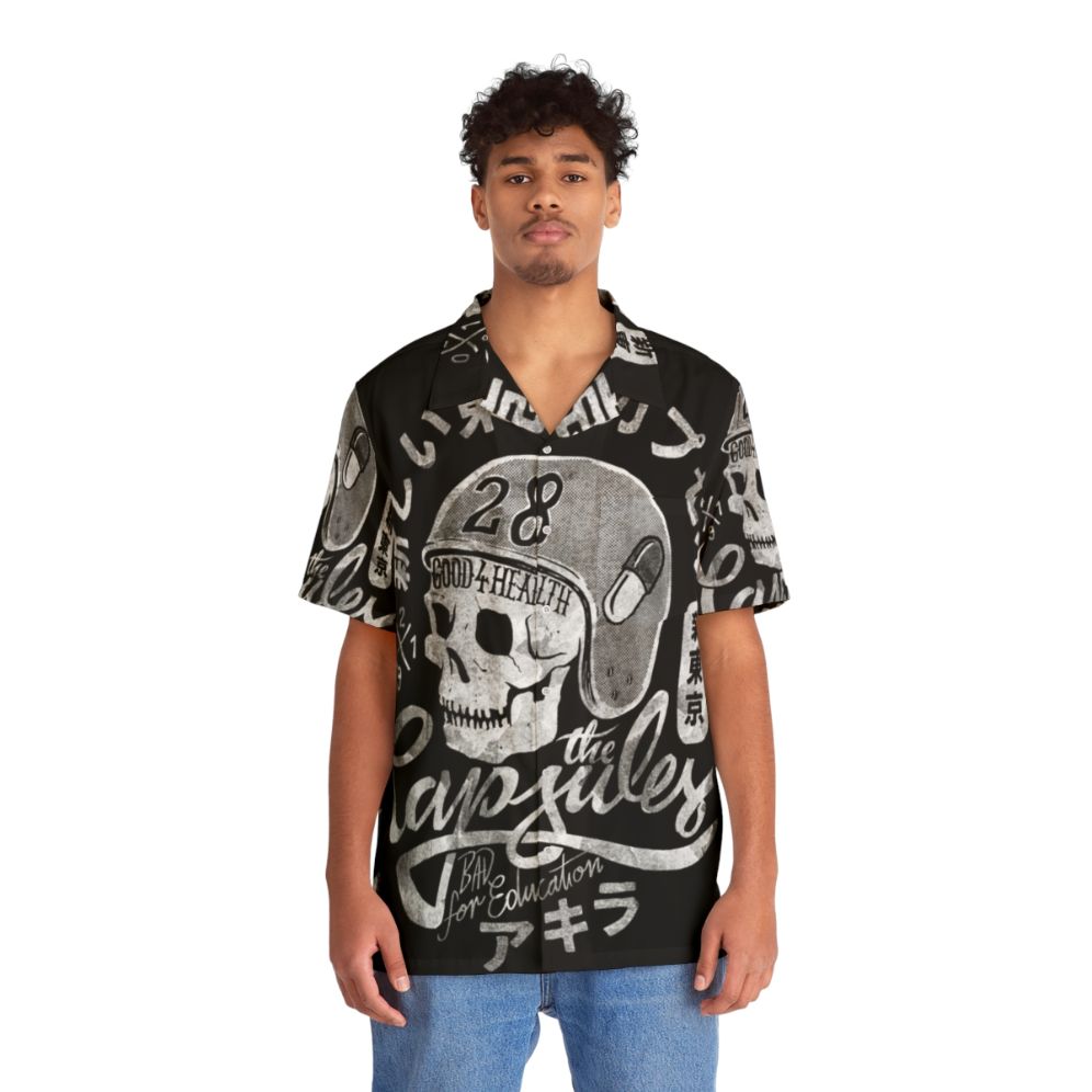 Capsules Hawaiian Shirt with Cyberpunk Anime Biker Designs - People Front