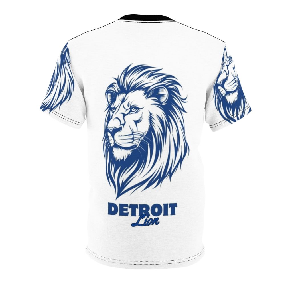 Stylized Detroit lion head graphic design on t-shirt - Back