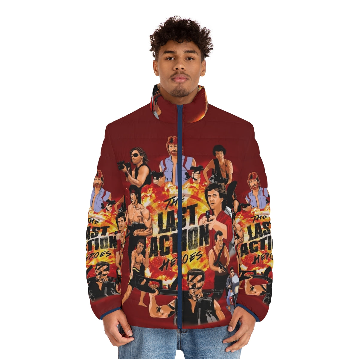 80s inspired 'The Last Action Heroes' puffer jacket - men front