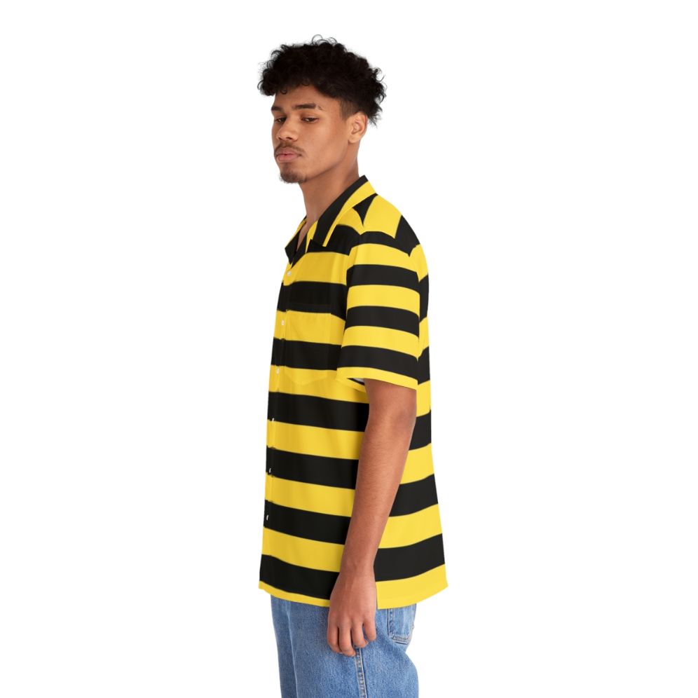 Bumblebee-Inspired Black and Yellow Hawaiian Shirt - People Left