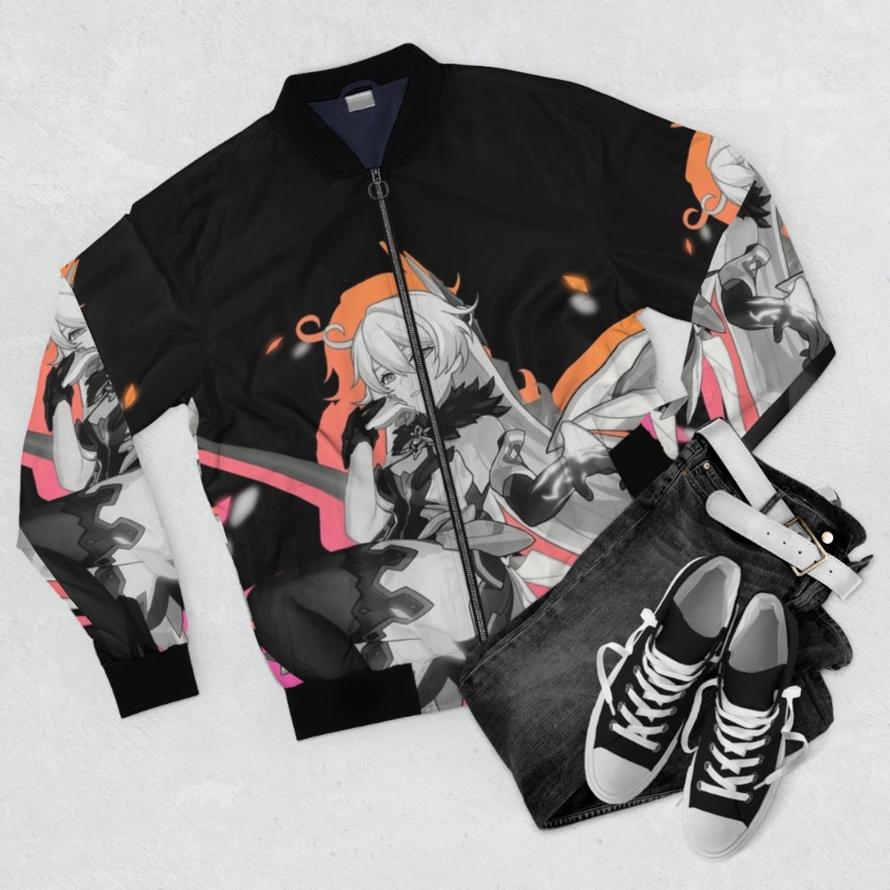 Kiana Kaslana Herrscher of the Void Bomber Jacket - Flat lay