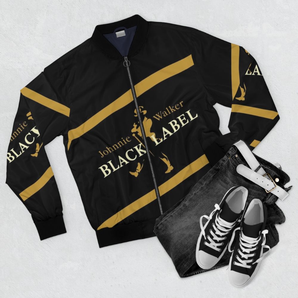 Johnnie Walker Black Label Bomber Jacket - Flat lay