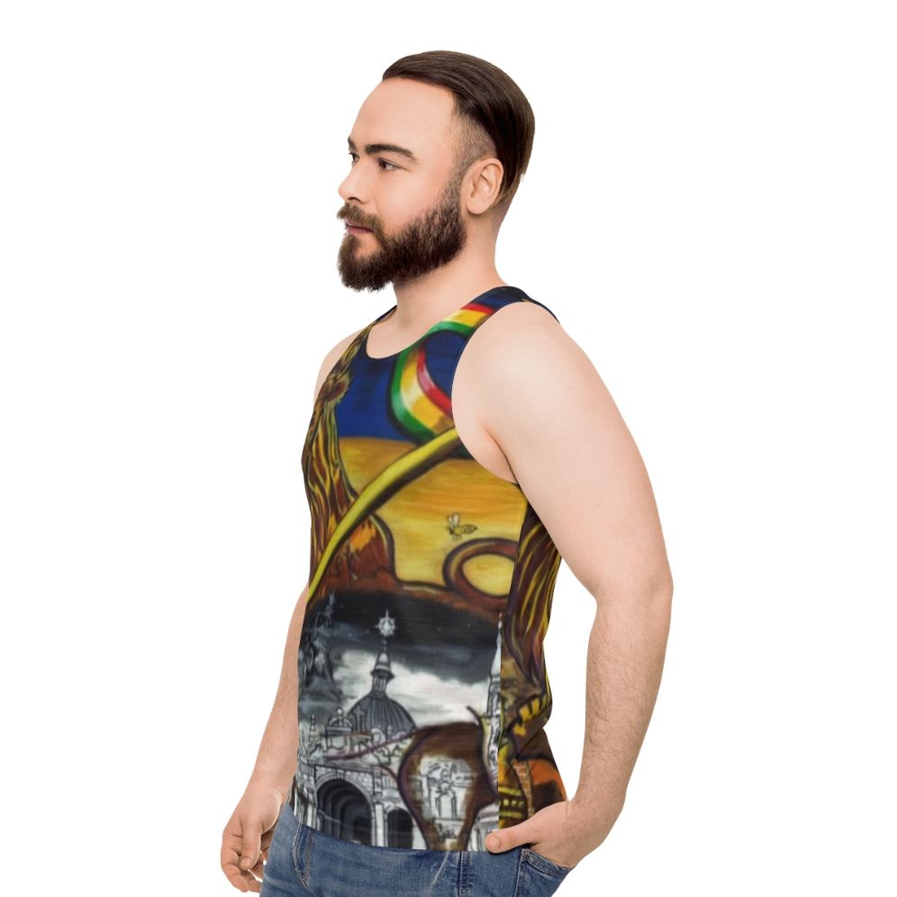 Midnite Zion Unisex Rastafarian Lion of Judah Tank Top - men side