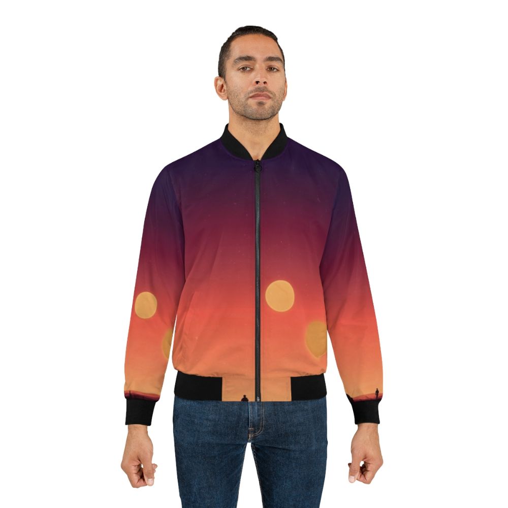 Tatooine Sci-Fi Bomber Jacket with Star Wars Gradient Design - Lifestyle