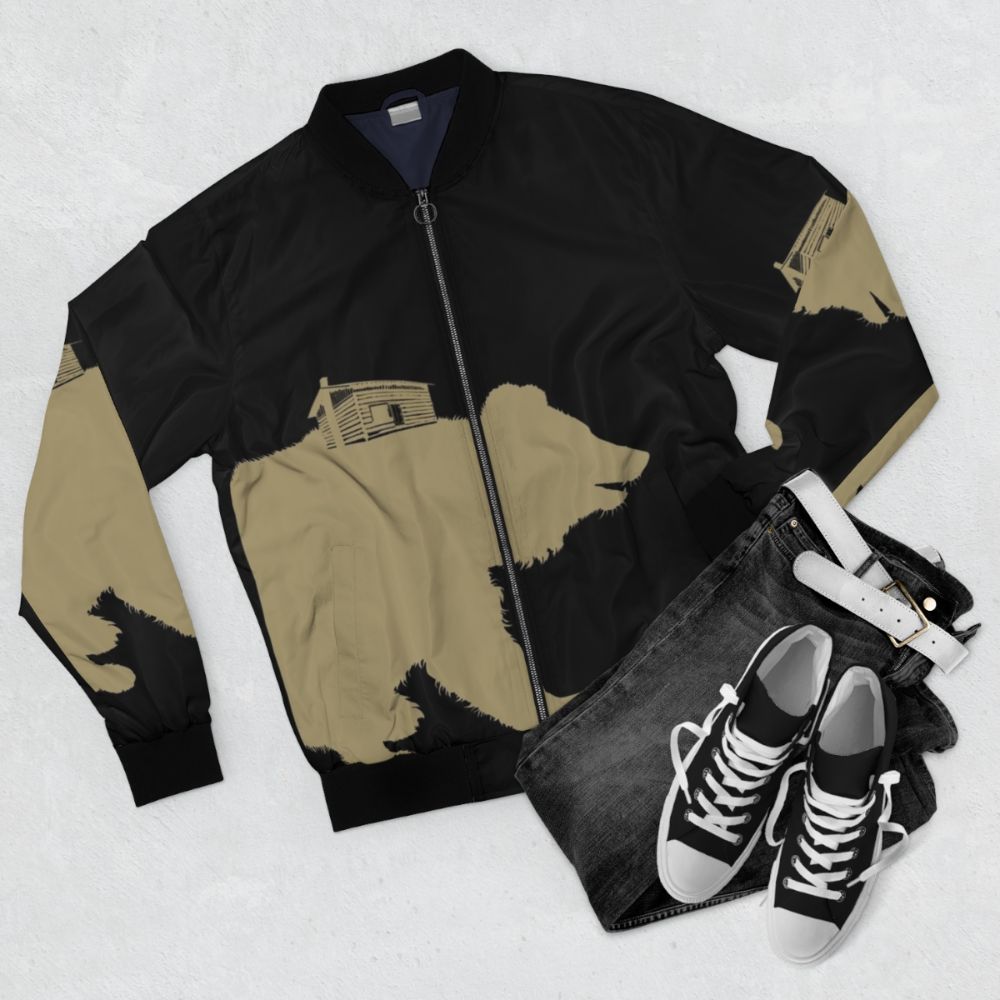 This Will Destroy You-inspired experimental bomber jacket - Flat lay