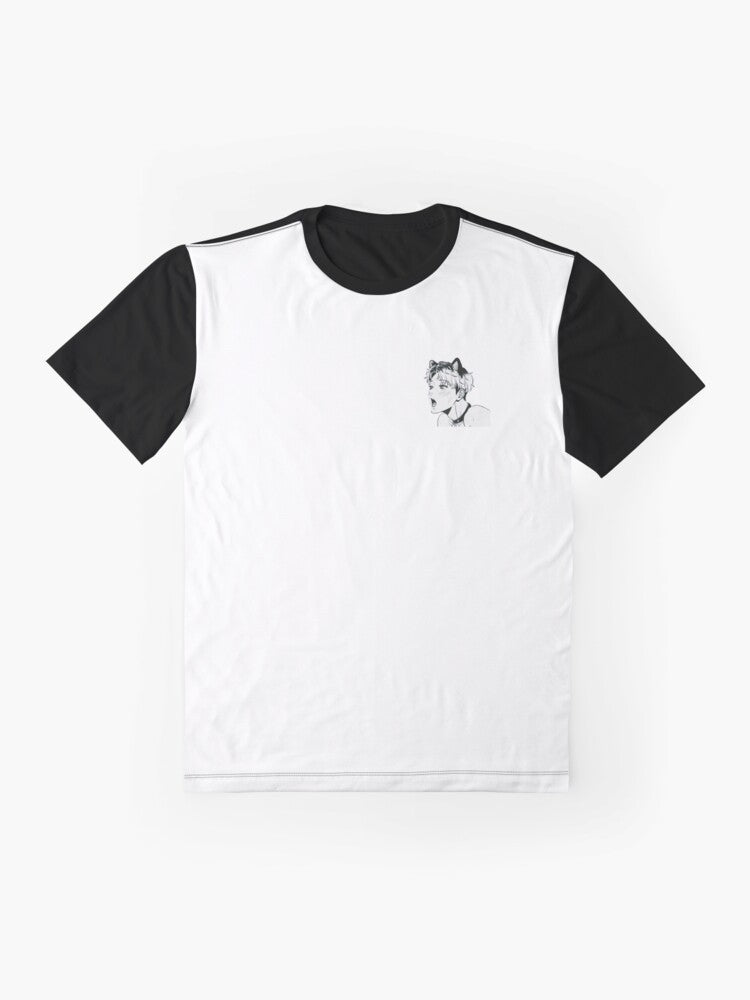 Chanwoo BJ Alex Graphic T-Shirt, featuring anime and manhwa inspired design - Flat lay