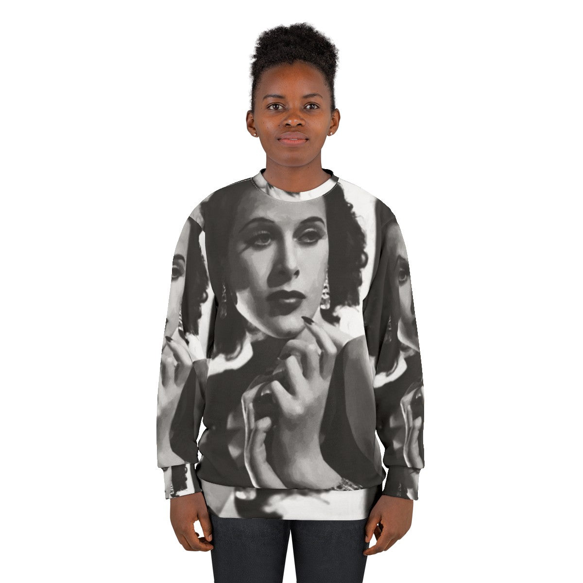 Vintage Hedy Lamarr Oil Painting Sweatshirt - women