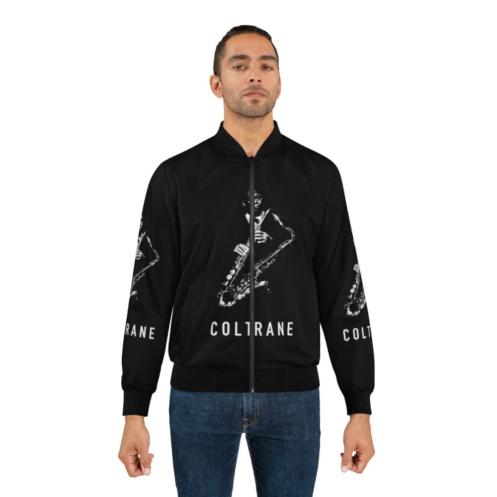 Coltrane Saxophone Bomber Jacket with Jazz Musician Design - Lifestyle