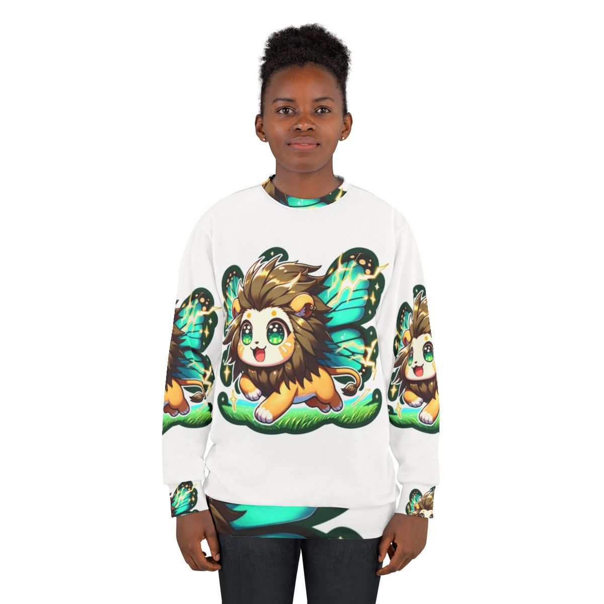 Legendary Electro Butterfly Lion Fantasy Sweatshirt - women