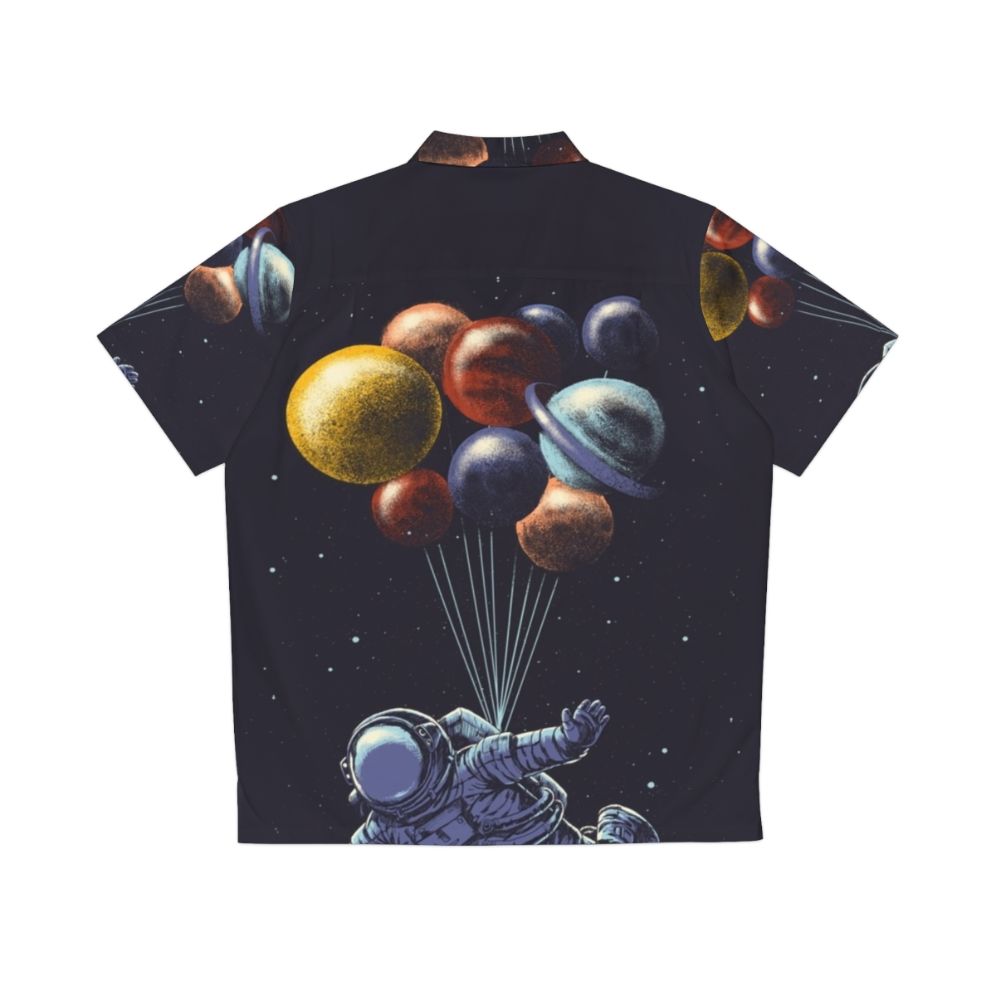 Space themed Hawaiian shirt with abstract galaxy and cosmic imagery - Back