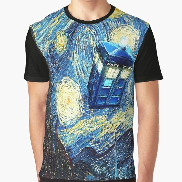 Van Gogh Graphic T-Shirt featuring Doctor Who and space travel imagery