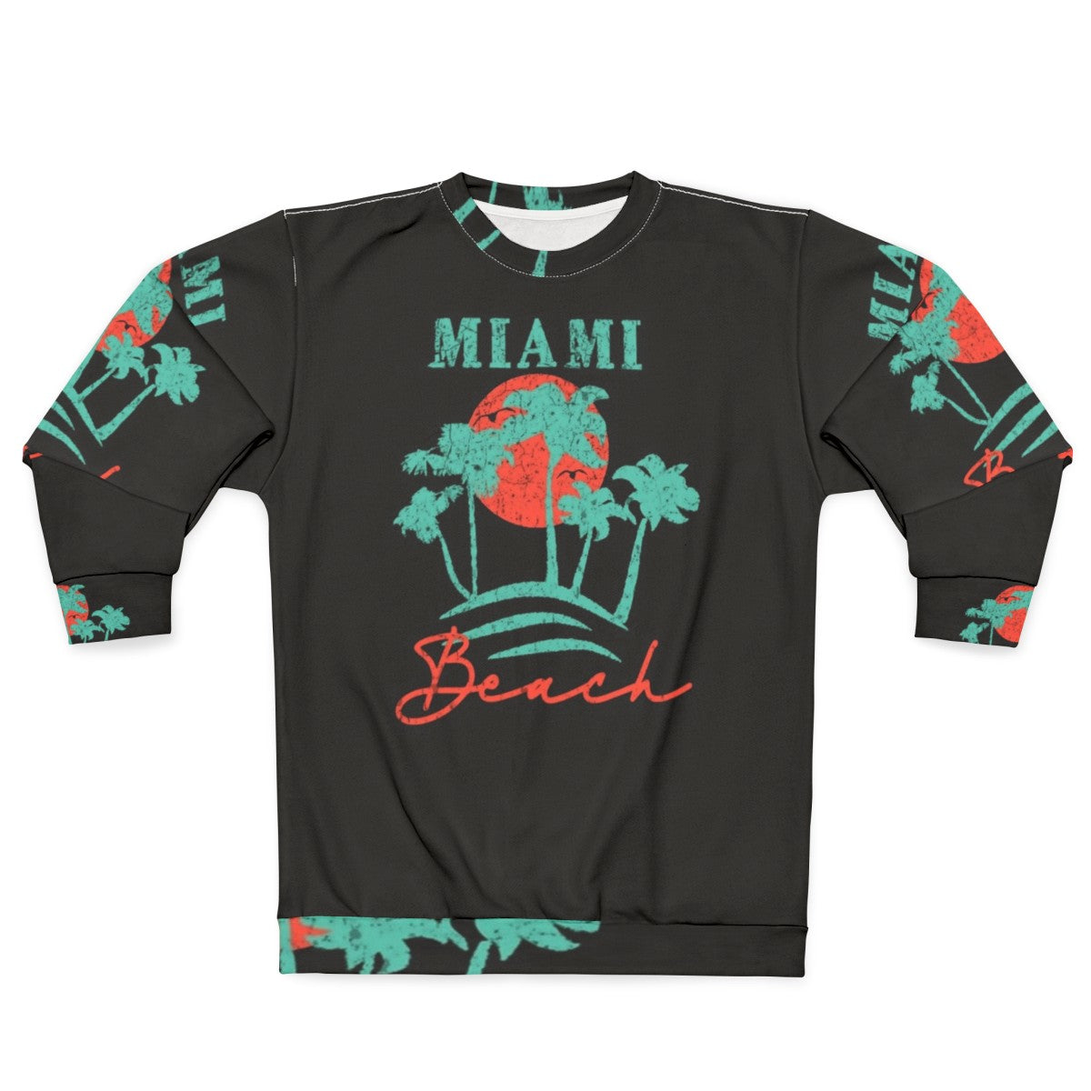 Vintage Miami Beach Retro Distressed Sweatshirt