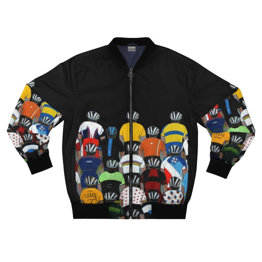 Cycling bomber jacket with tour de france inspired design