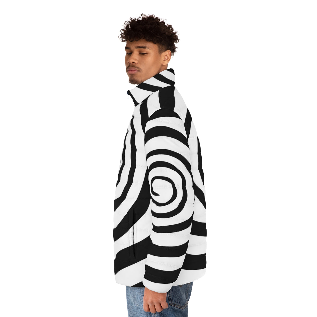 Spiral Puffer Jacket featuring Motionless in White band logo and imagery - men side left