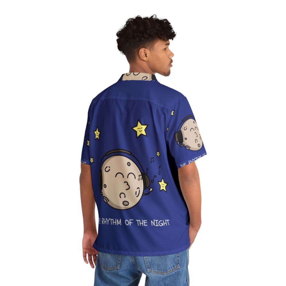 Rhythm of the Night Hawaiian Shirt with Moon and Star Pattern - People Back