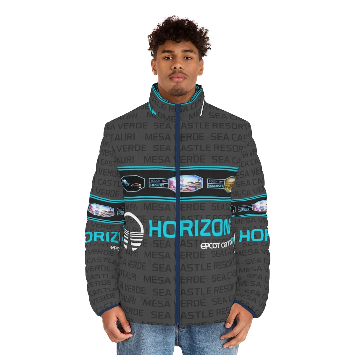 Horizons Puffer Jacket featuring the Epcot Center logo - men front