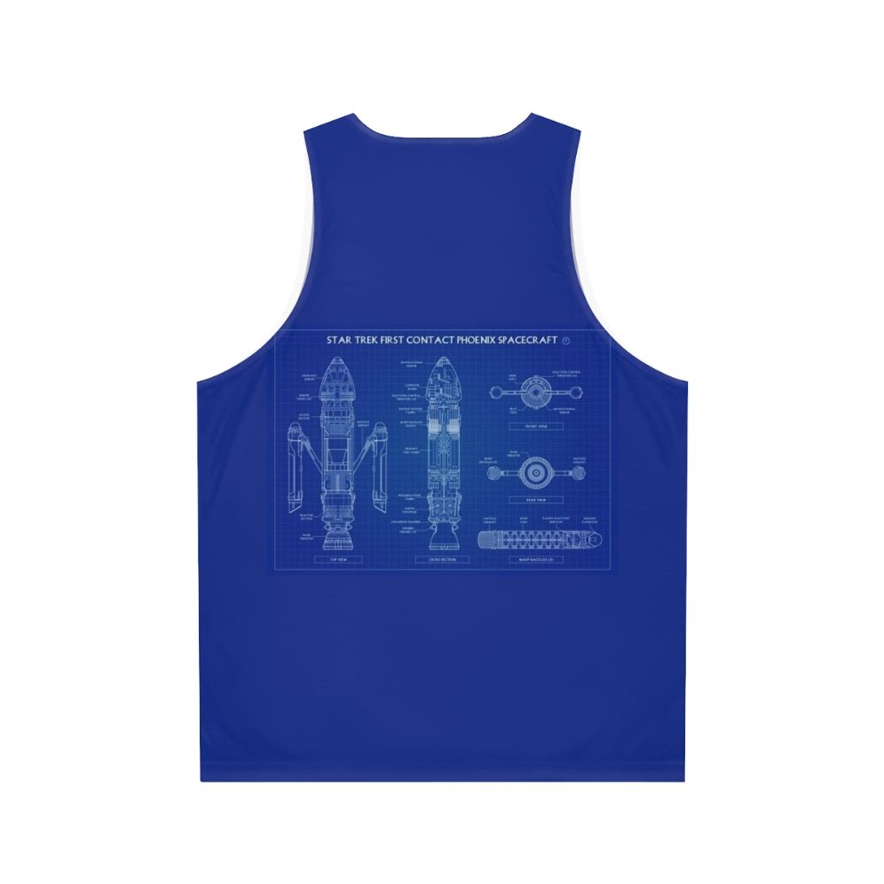 Star Trek First Contact Phoenix Spacecraft Unisex Tank Top - Back