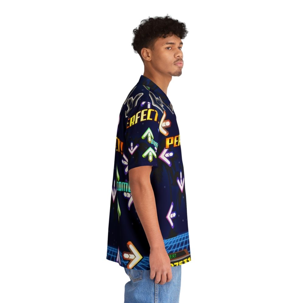 Vibrant Dance Dance Revolution Hawaiian shirt with retro video game inspired neon colors - People Pight