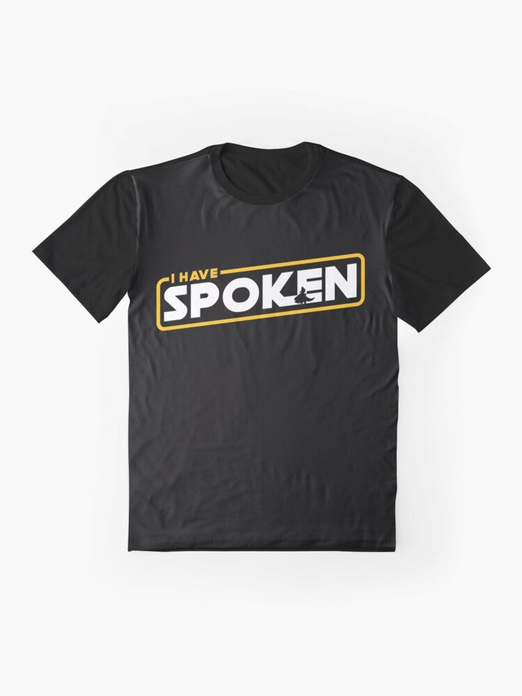 "I Have Spoken" The Mandalorian graphic t-shirt featuring the iconic quote and logo - Flat lay