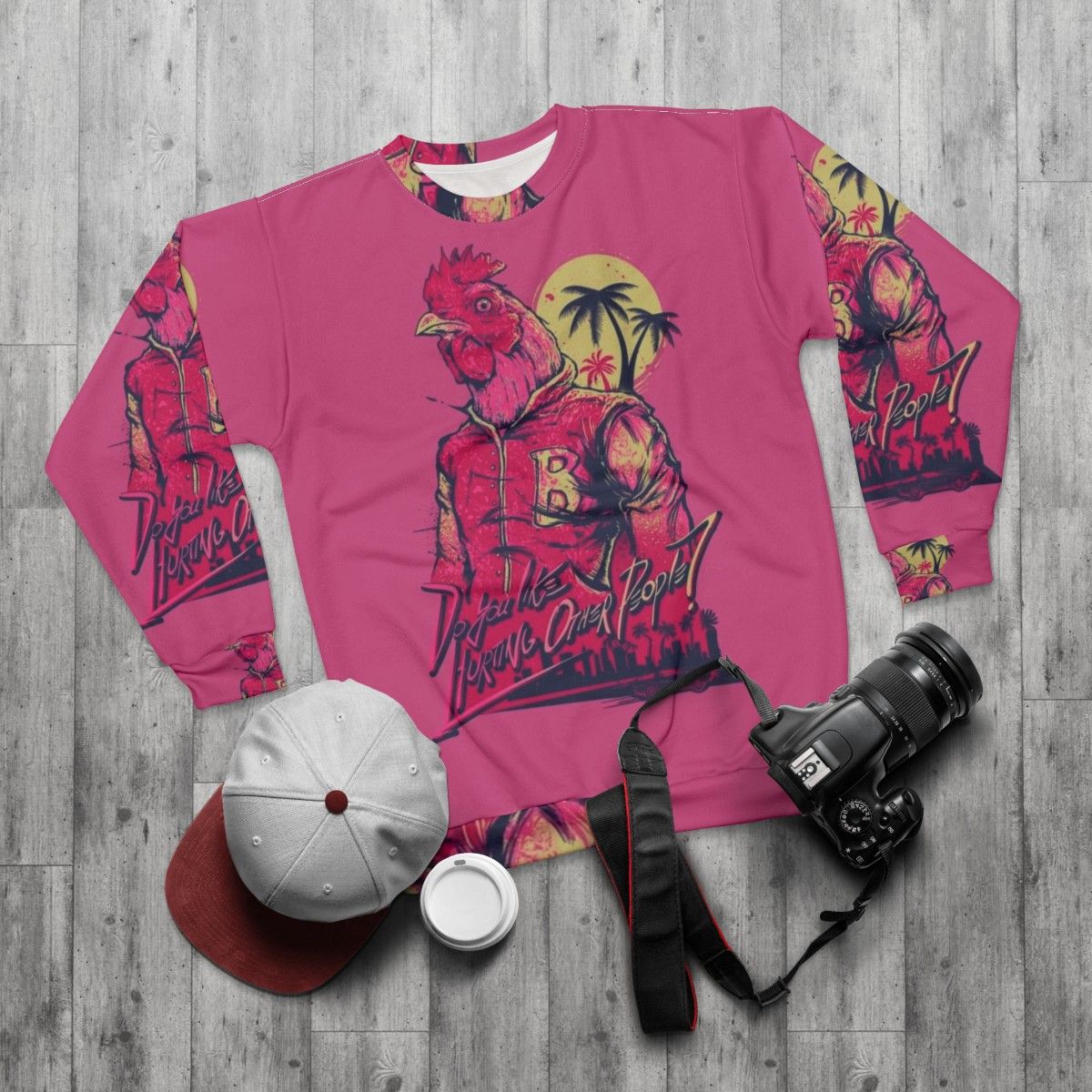 Hotline Miami Richard Sweatshirt - flat lay