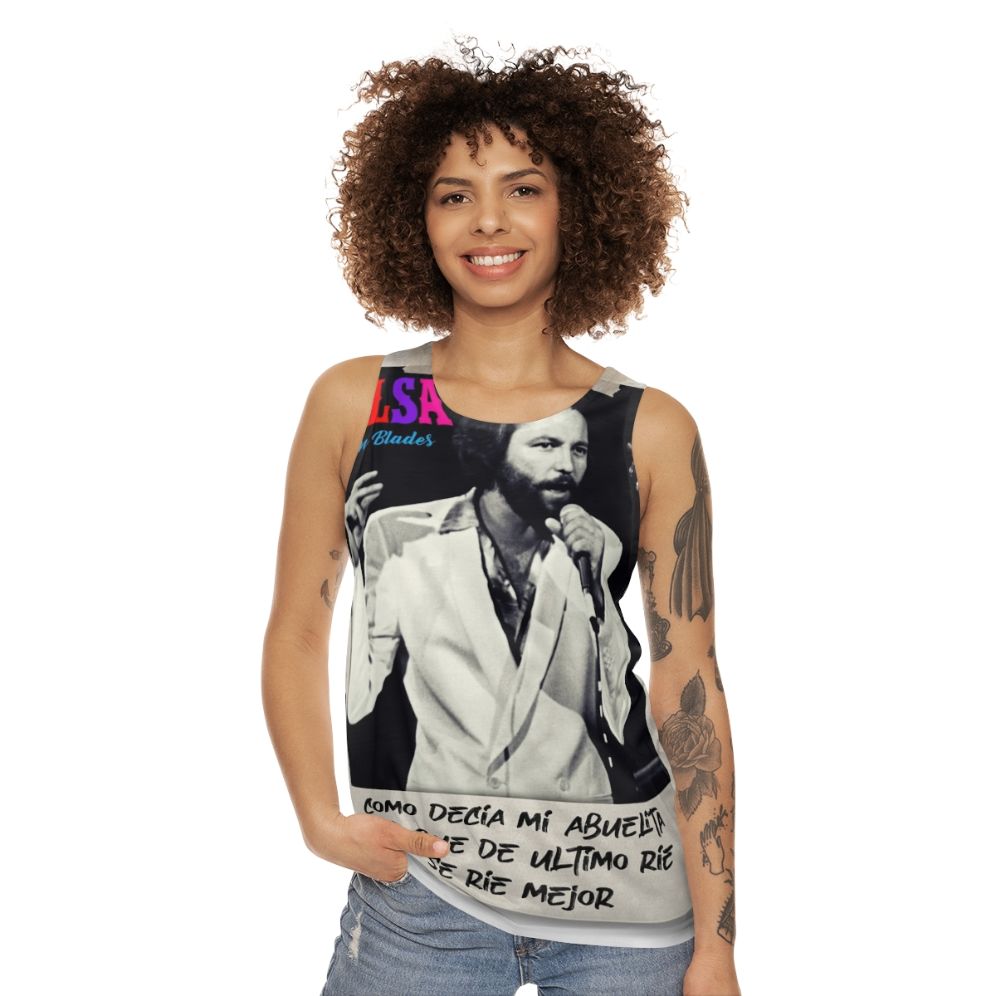 Ruben Blades Decisiones Unisex Salsa Music Tank Top - women