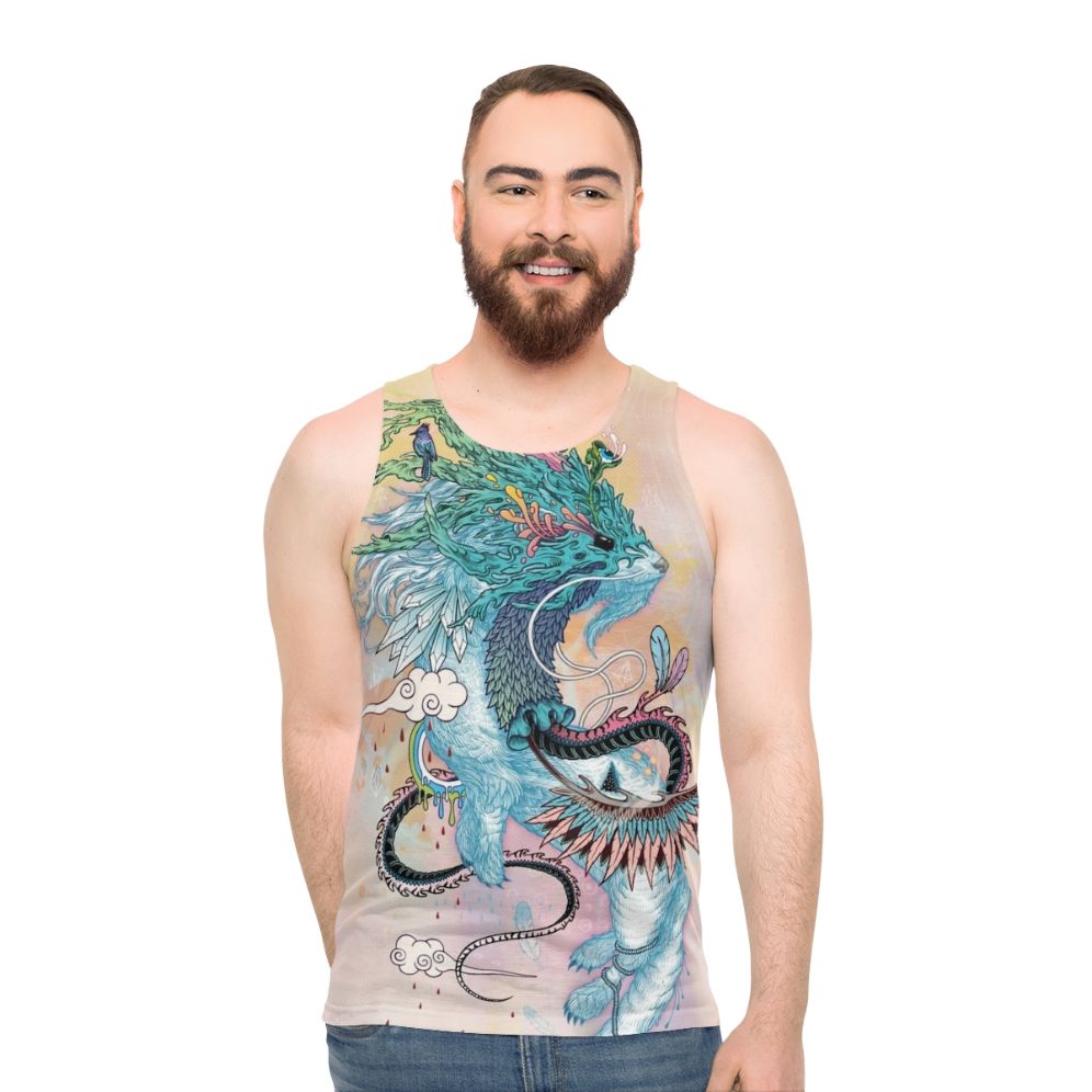 Psychedelic nature-inspired ermine tank top - men